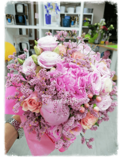 Bouquet di fiori misti tonalità rosa/lilla
