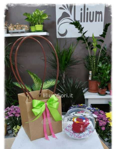 Rosa stabilizzata multicolor in ampolla vetro